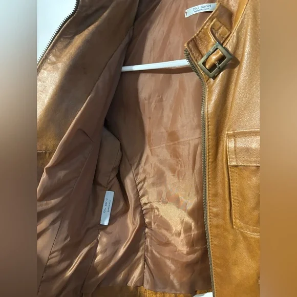 Genuine Italian Brown Leather Vintage Women’s Moto Jacket, Purchased in Florence - Picture 4 of 5